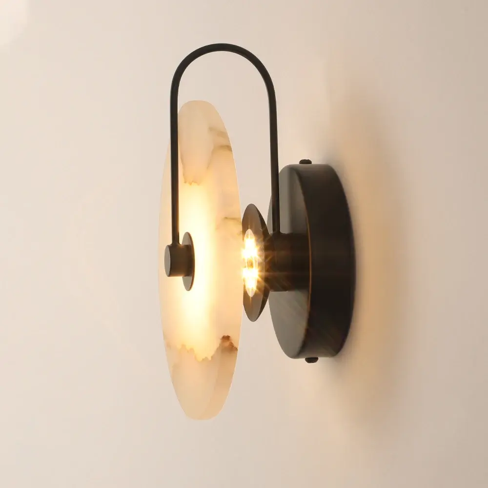 Aplique de Pared en Mármol Tipo Disco LED
