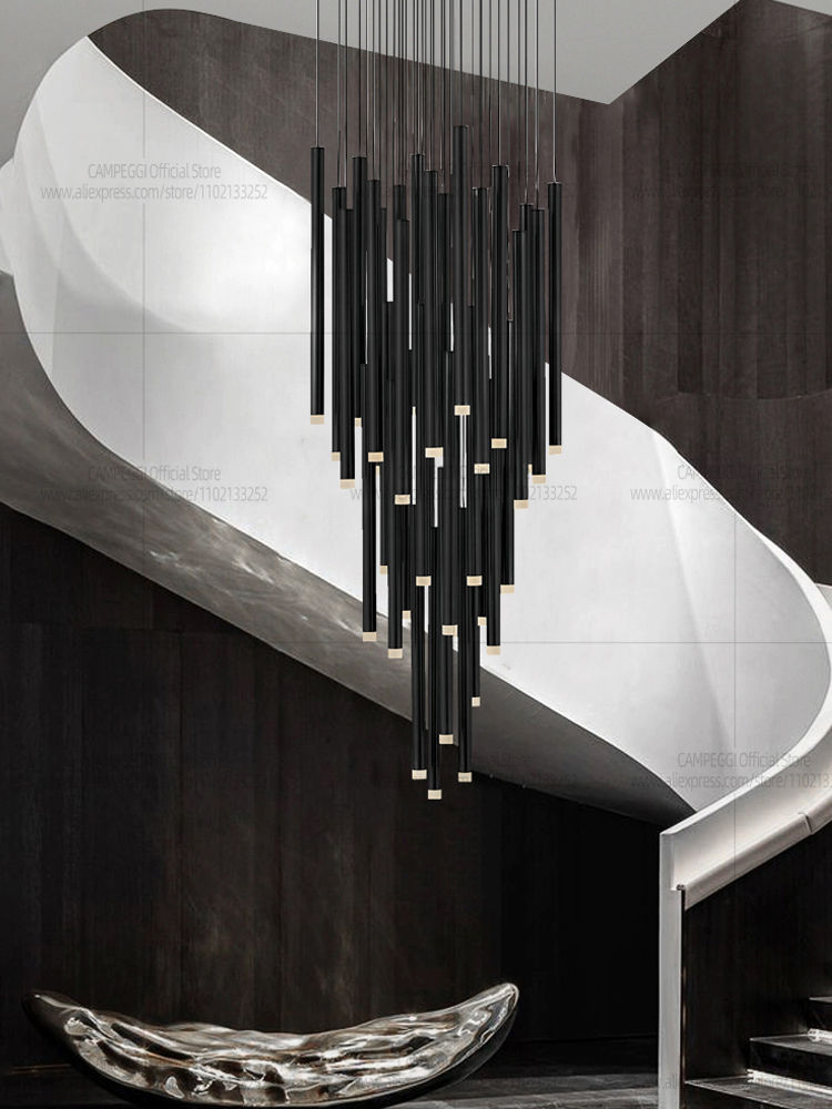 Miniatura: Lámpara colgante doble altura — BLACK LINE VERTICAL