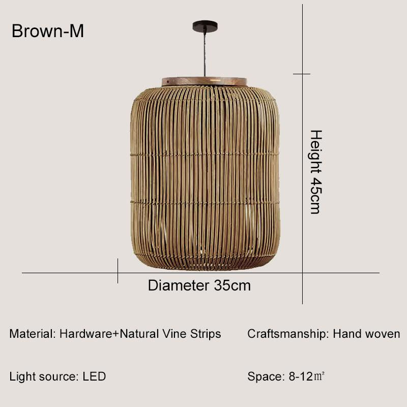 Miniatura: Lámpara Colgante Edo Black – Ratán Vintage Wabi-Sabi