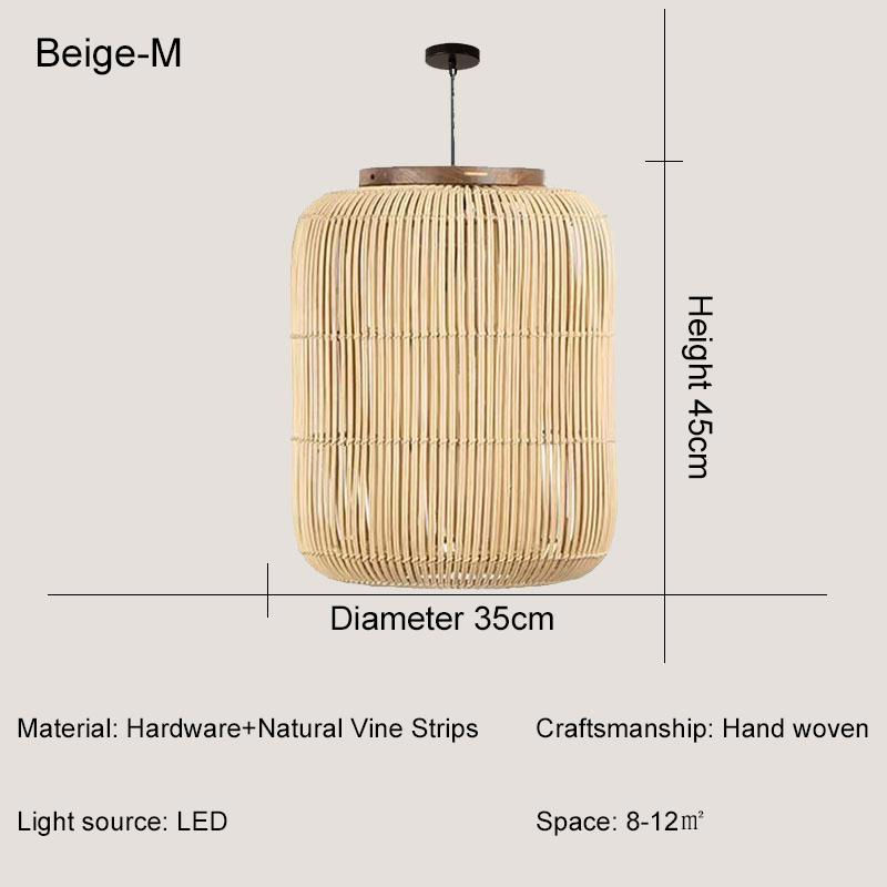 Miniatura: Lámpara Colgante Edo Black – Ratán Vintage Wabi-Sabi