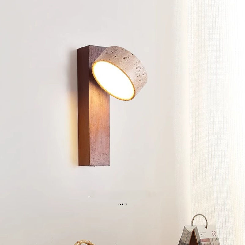 Miniatura: Lámpara de Pared Estilo Crema – Nogal & Piedra