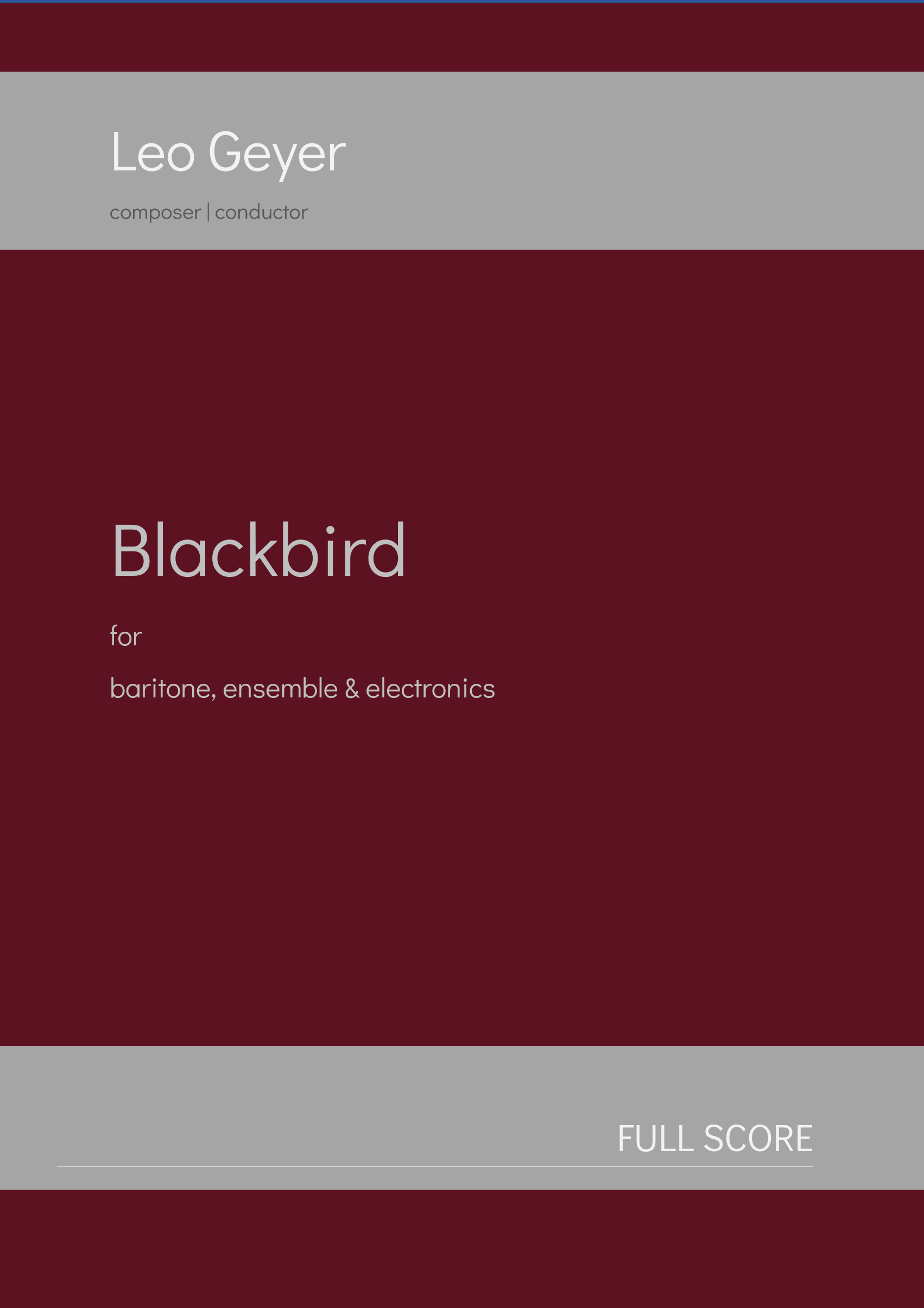 Blackbird - Printed Copy (score & parts)