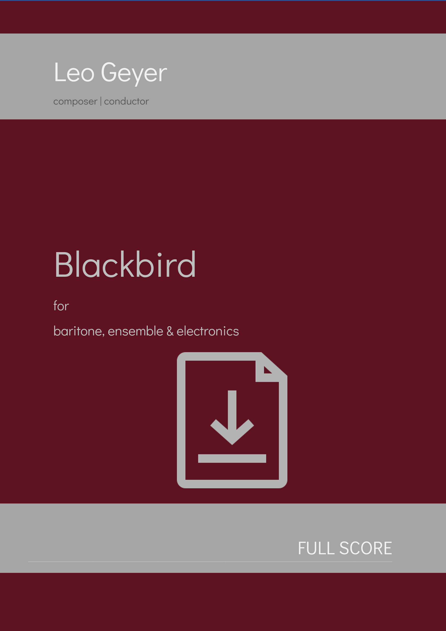 Blackbird - Digital Download (score & parts)