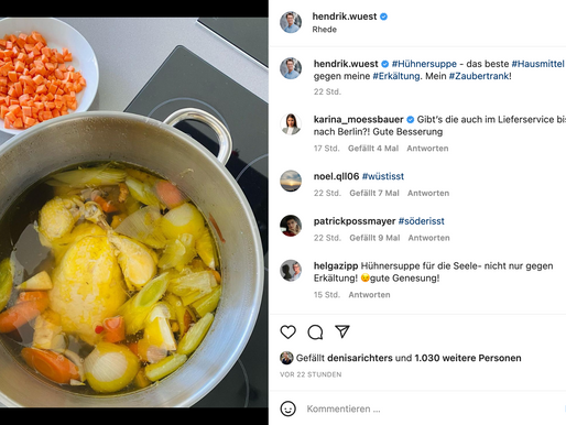 Hühnersuppe, Hendrik Wüsts Social Media-Zaubertrank