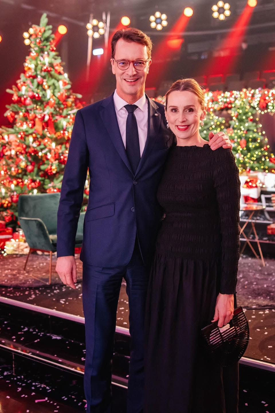 Wüst und seine Frau Katharina am Samstagabend bei der "Ein Herz für Kinder"-Gala in Berlin.