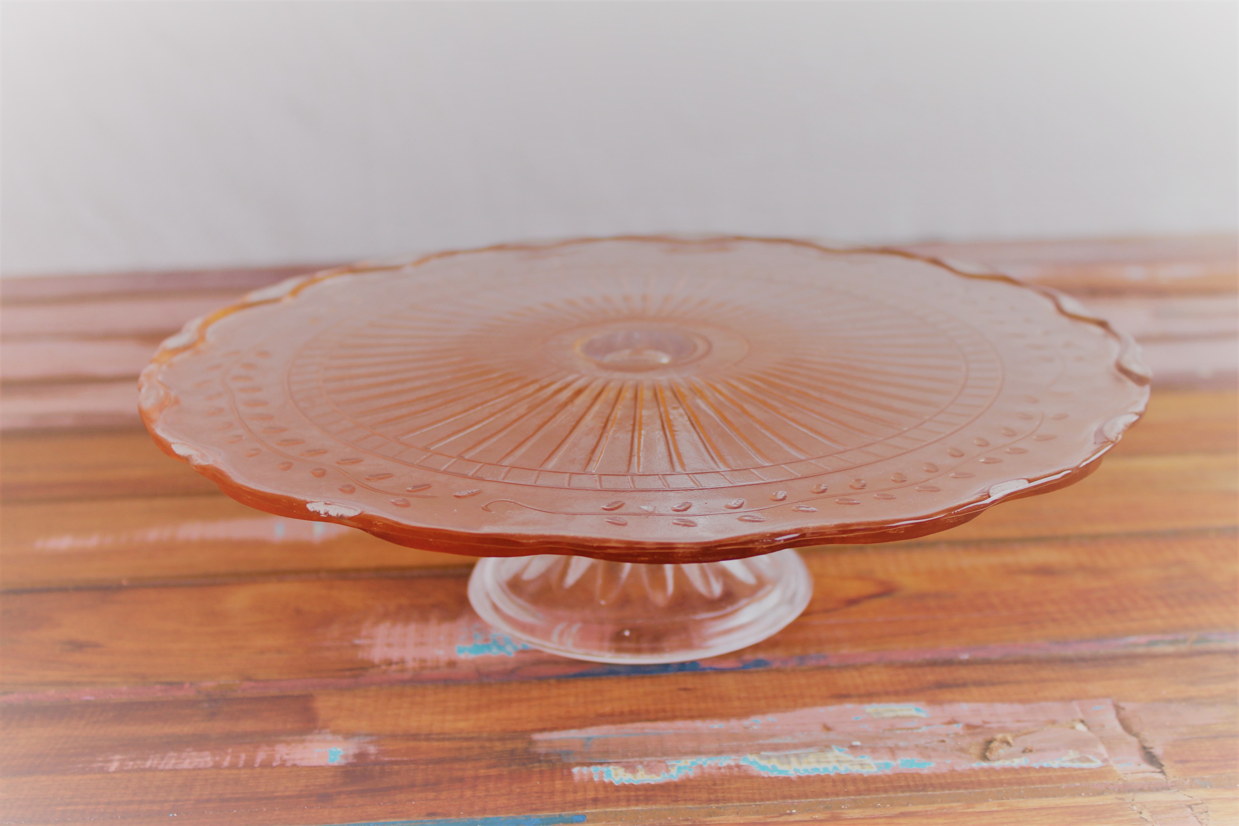 Pink Glass Cake Stand