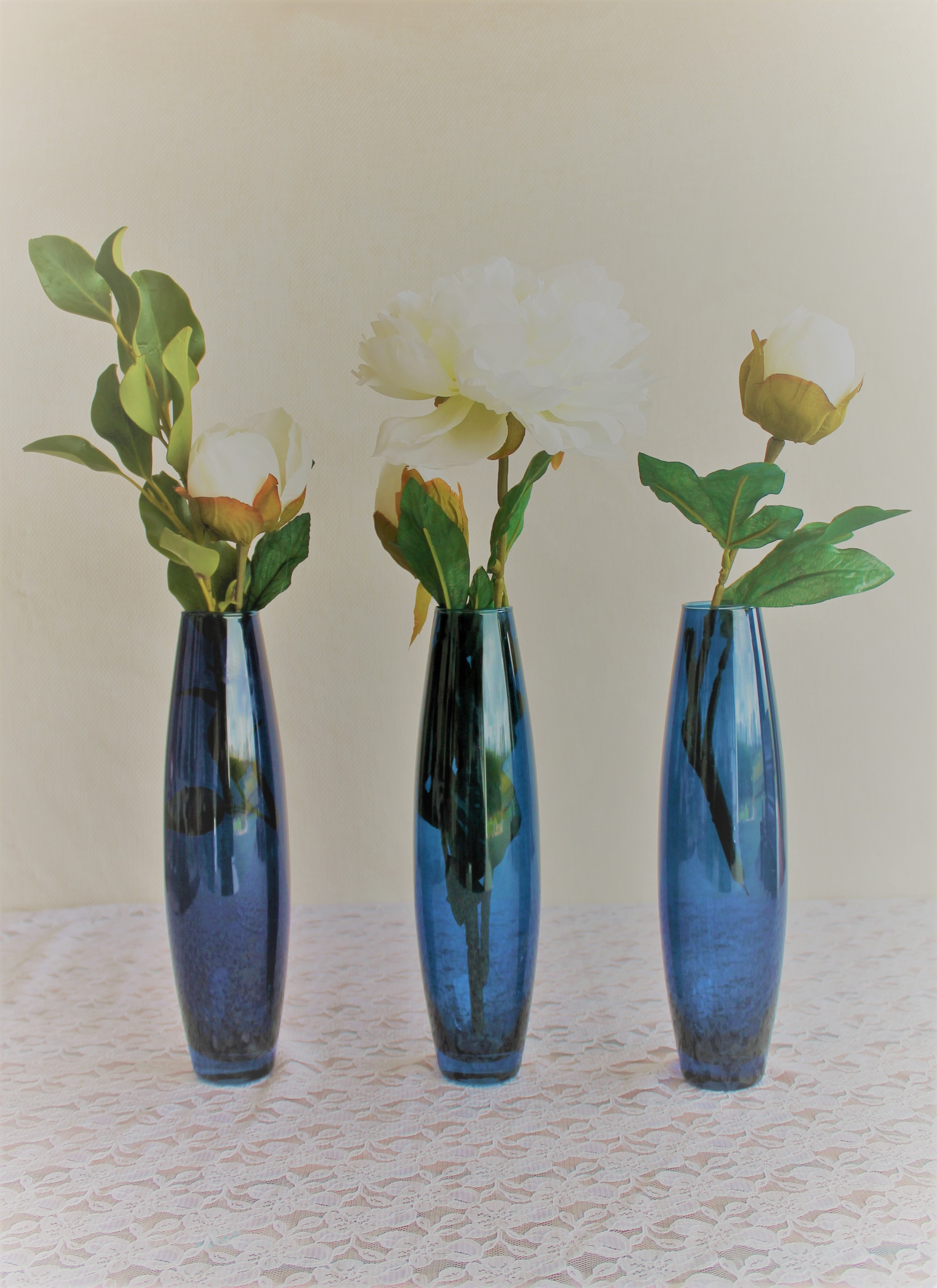 Navy Blue Flute Vase
