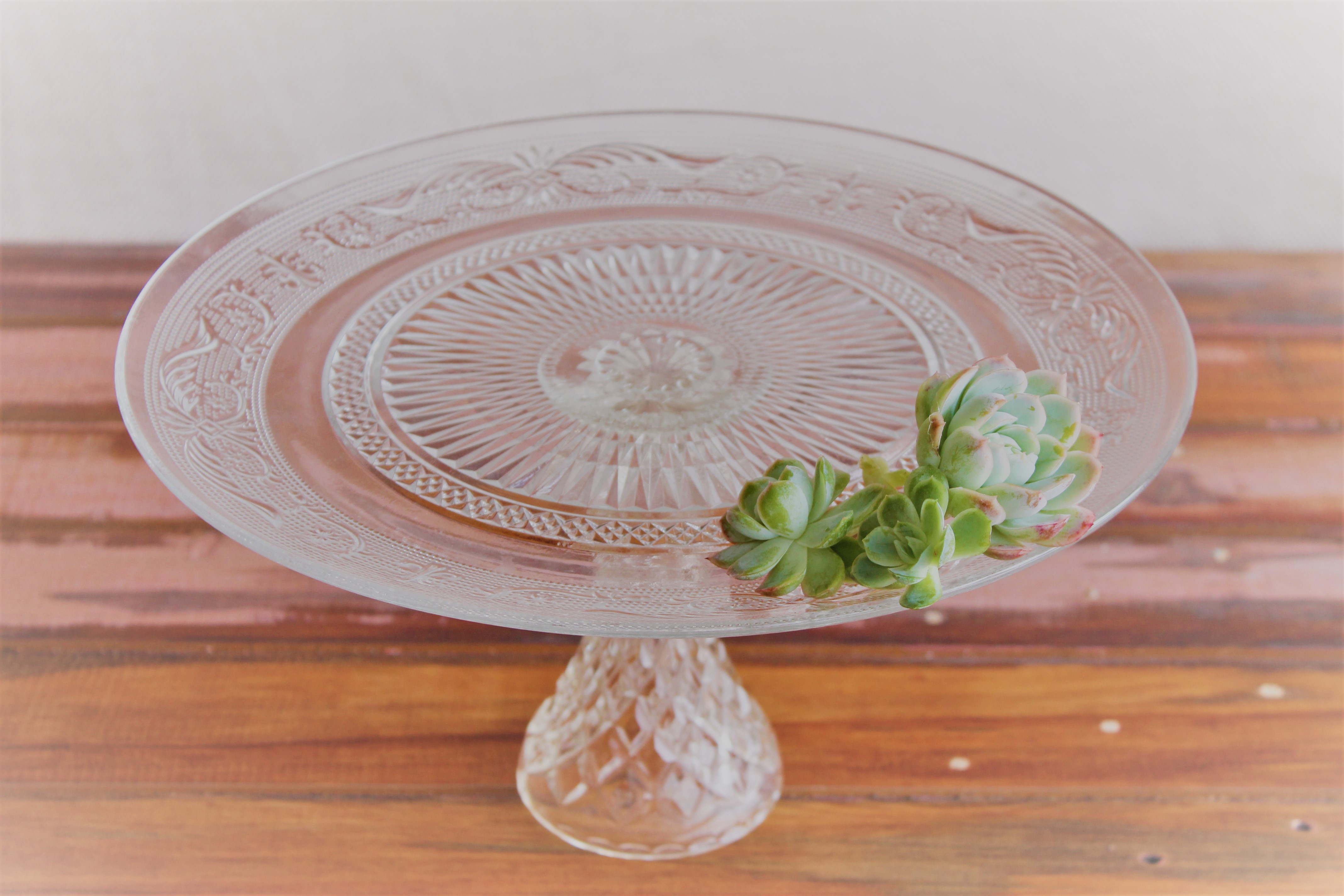 Large Glass Cake Stand