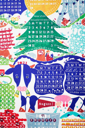 kata kataさんのカレンダーと手ぬぐい