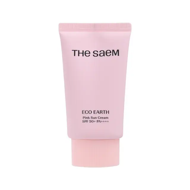Protector solar The Saem Eco Earth Pink Sun Cream SPF50 50g tono rosado skincare coreano Peru