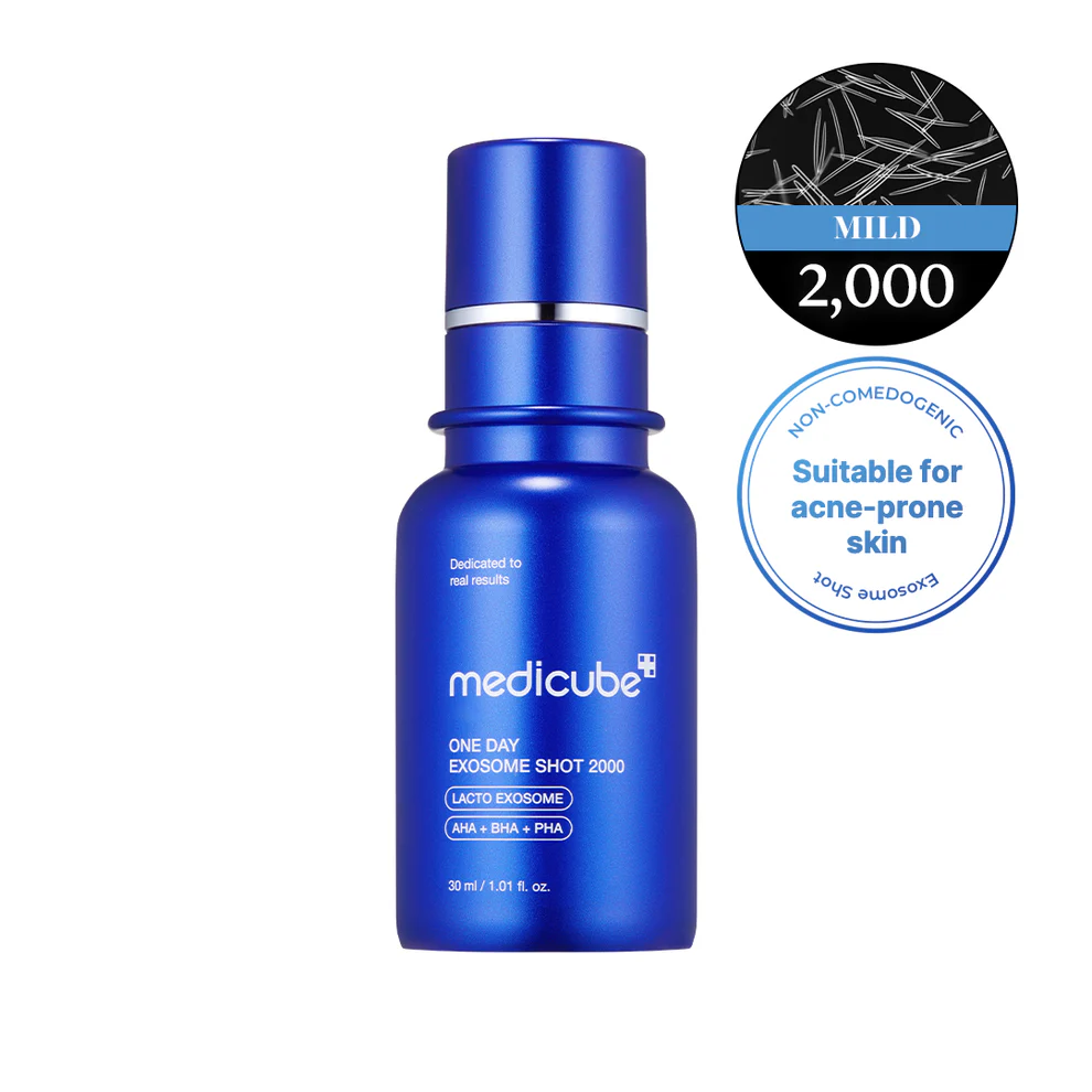 medicube one day exosome shot 2000 pore ampoule suero facial para minimizar poros y mejorar elasticidad.