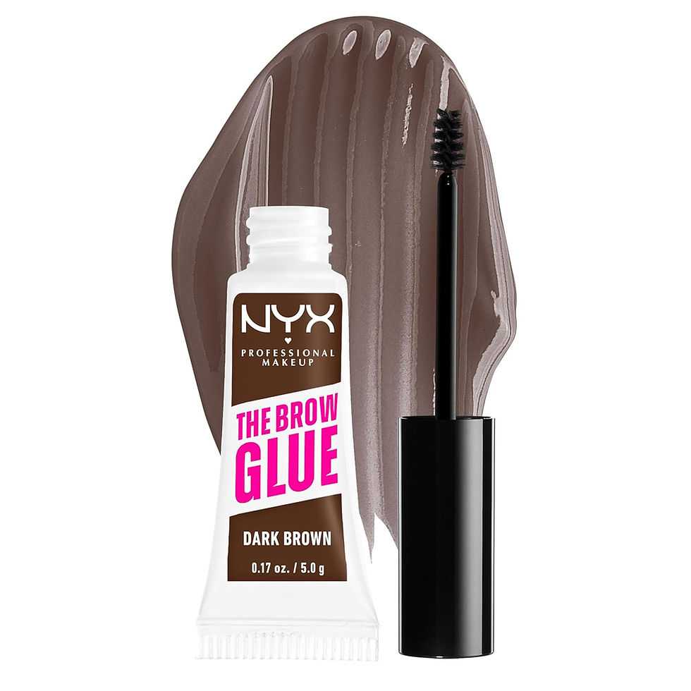 Gel cejas Nyx marrón The Brow Glue Dark Brown, gel fijador con color para peinar y definir las cejas.