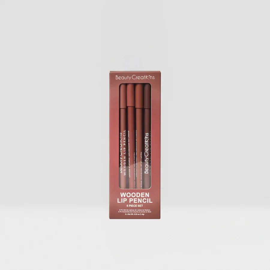 Set 6 delineadores labios Beauty Creations Nudes Wooden Lip Pencil tonos nude maquillaje Peru