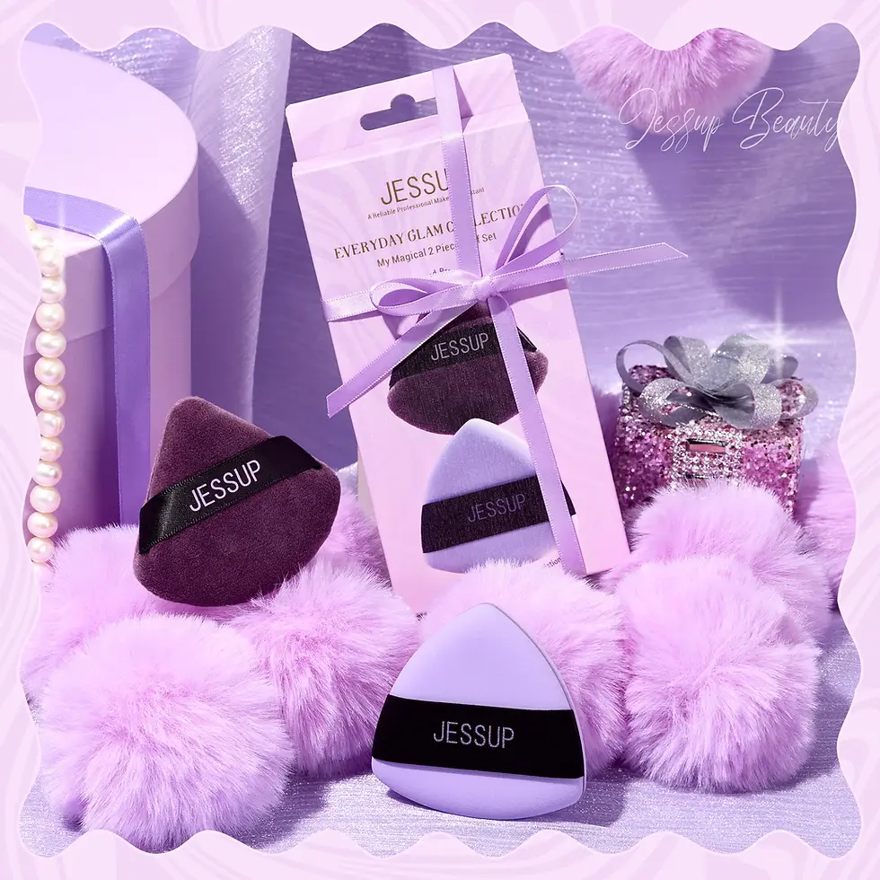 Miniatura: jessup esponjas triangulares my magical puff set 2pcs sp018 esponjas de maquillaje profesionales para base y corrector.