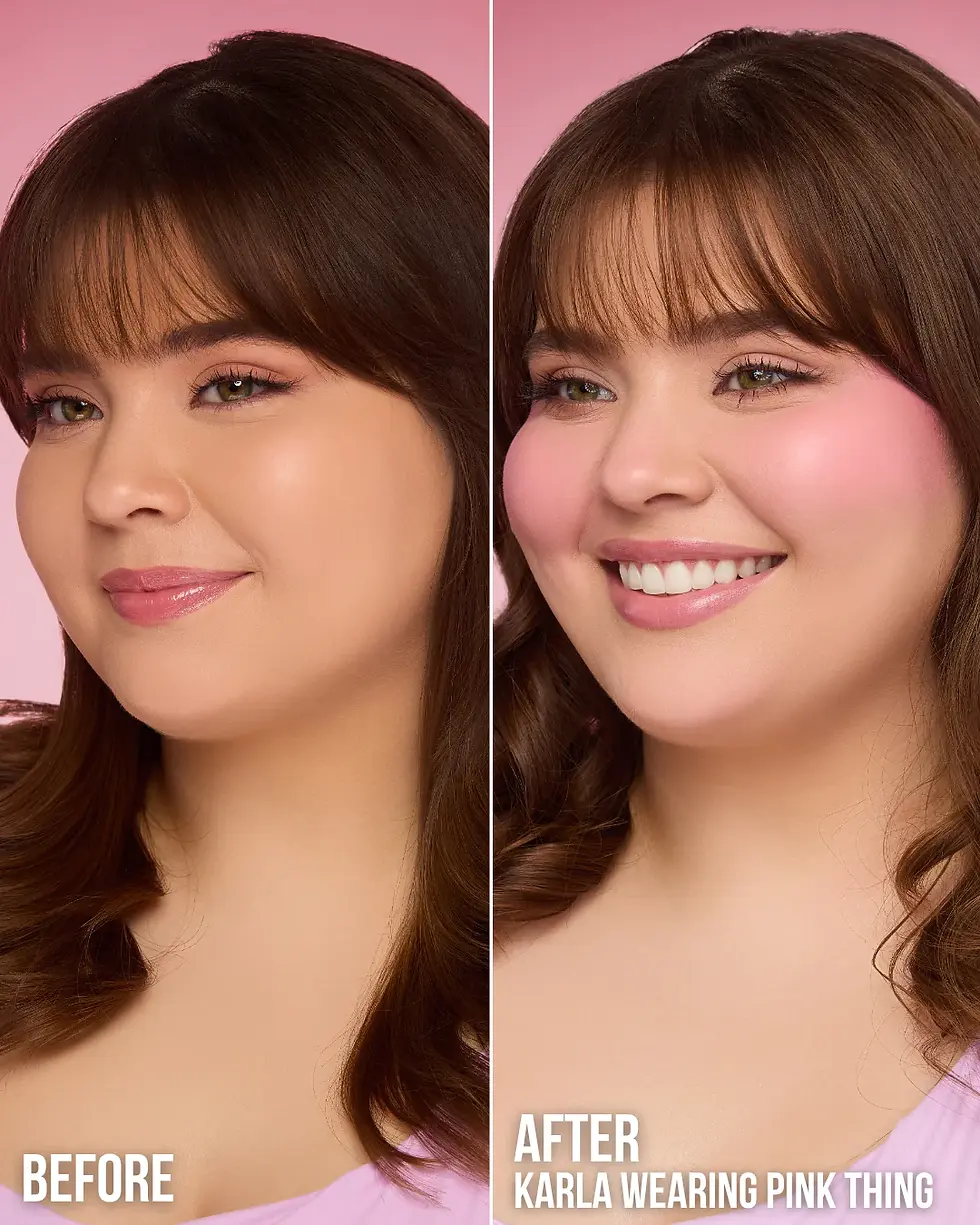 rubor líquido beauty creations liquid blush pink thing en envase con aplicador