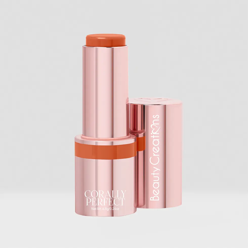 beauty creations rubor en barra flawless stay blush stick corally perfect con tono coral y acabado natural.