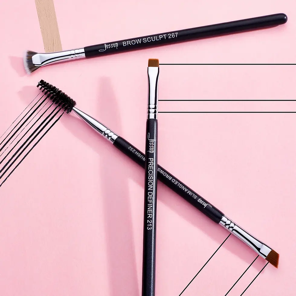 Miniatura: jessup set 3 brochas professional eyebrow makeup brush set t326 kit de brochas para cejas profesional maquillaje de precisión