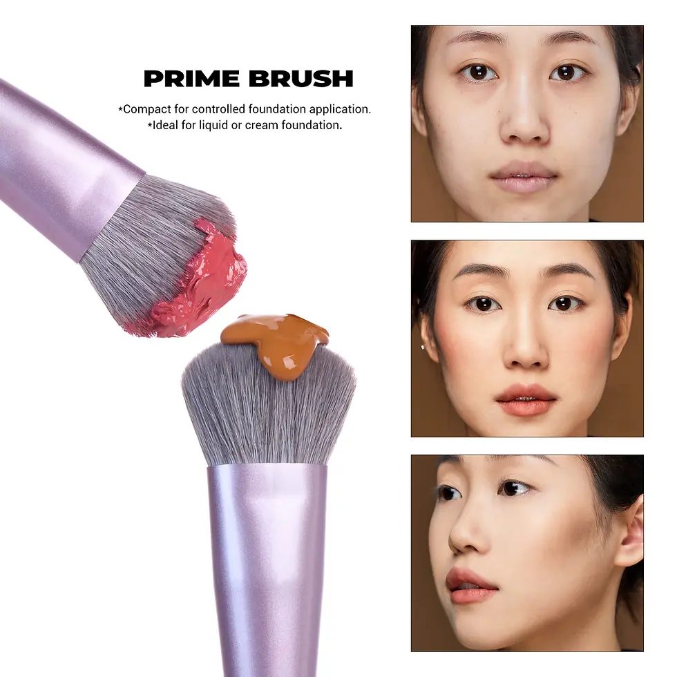 Miniatura: jessup set 3 brochas luxury purple face pinceles profesionales para rostro color púrpura.
