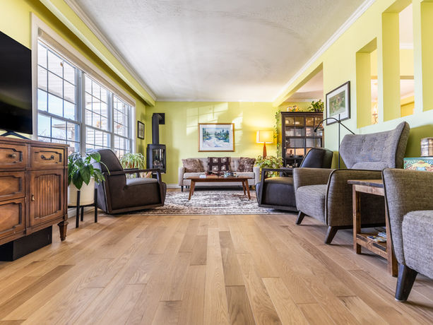 Living room renovation with new hardware floor
