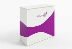 Mobile Messesysteme-Messetheke mit SEG-Grafik