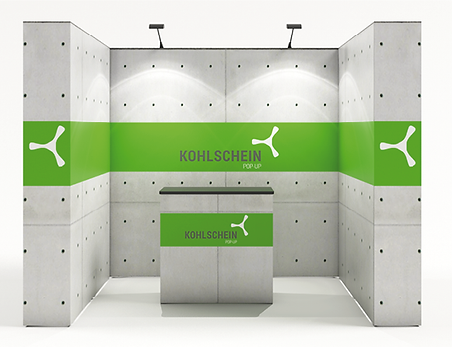 POP UP Messestand 3x2 m Reihenstand | Kohlschein-Messe.de