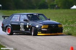 Marc Beck mit dem Alfa Romeo auf der Rennstrecke am Slalom in Frauenfeld 2025