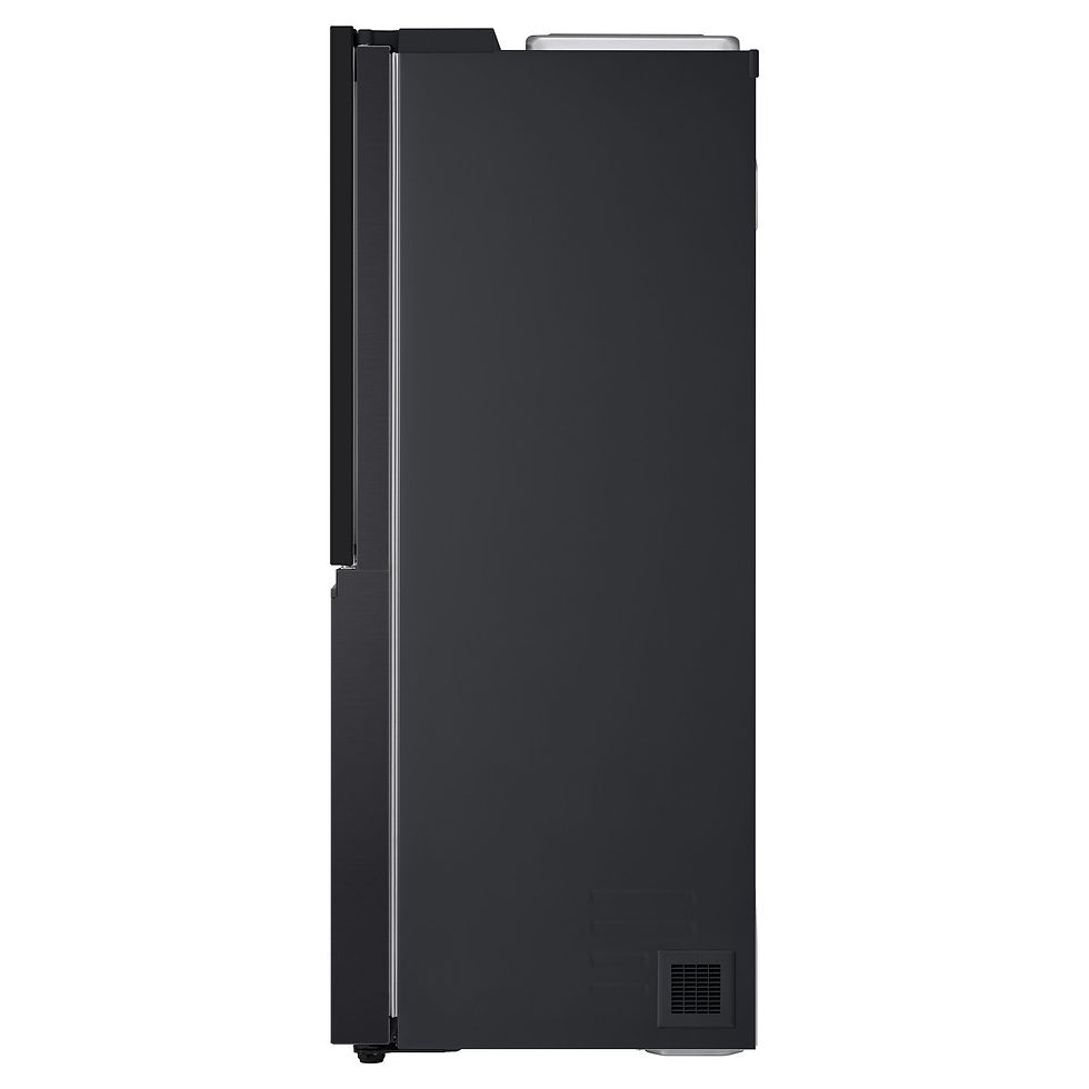 Thumbnail: Side profile of LG InstaView 628L refrigerator in matte black