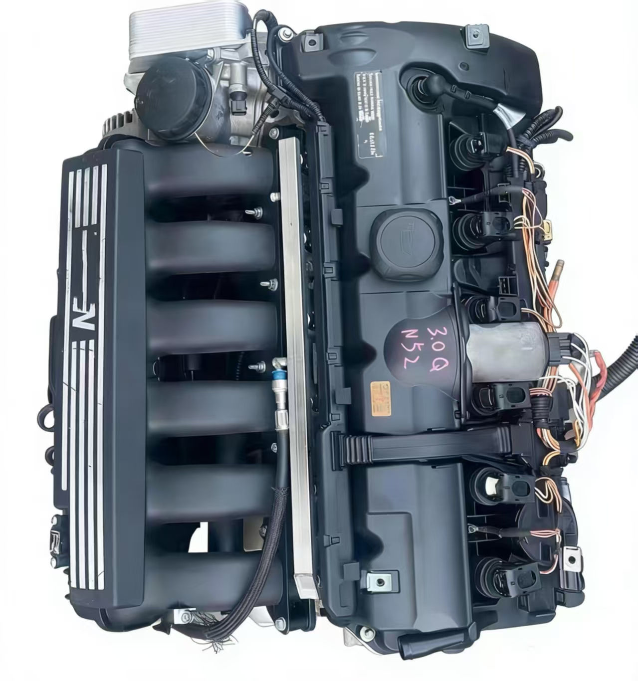 Complete BMW N52 engine assembly for 3, 5, 7, X3, and X5 series.