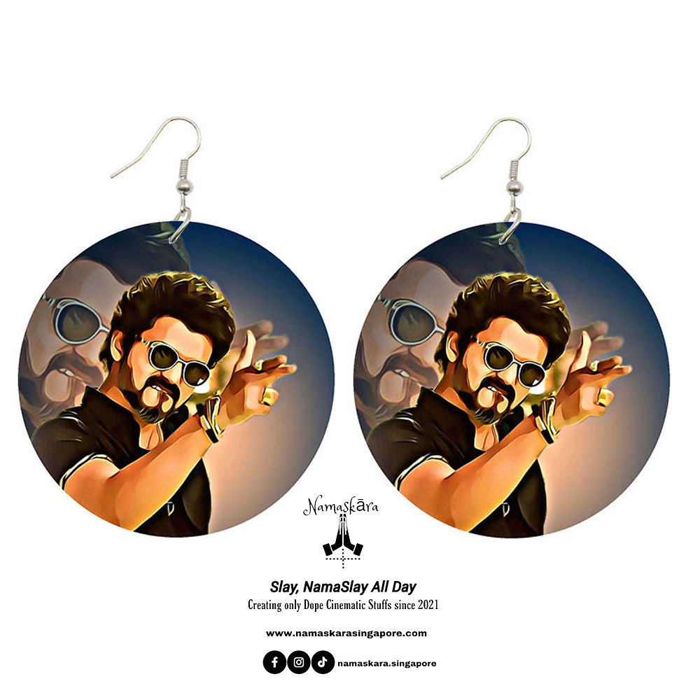 Thumbnail: Thalapathy Edition Printed Wood Earrings