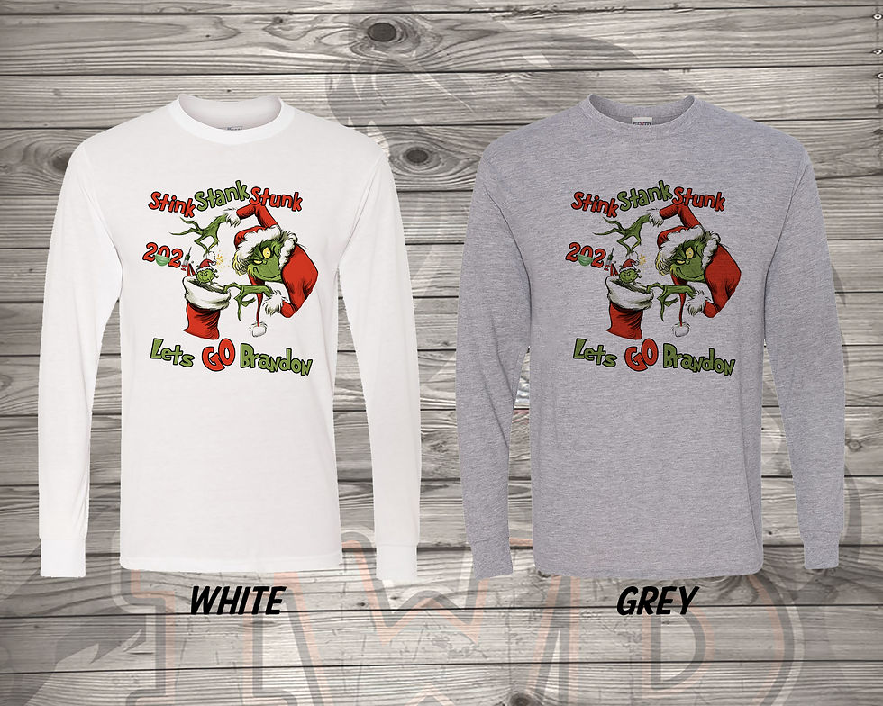 Thumbnail: 211031.2 Grinch SSS Bug in Stocking Let's Go Brandon - Long Sleeve