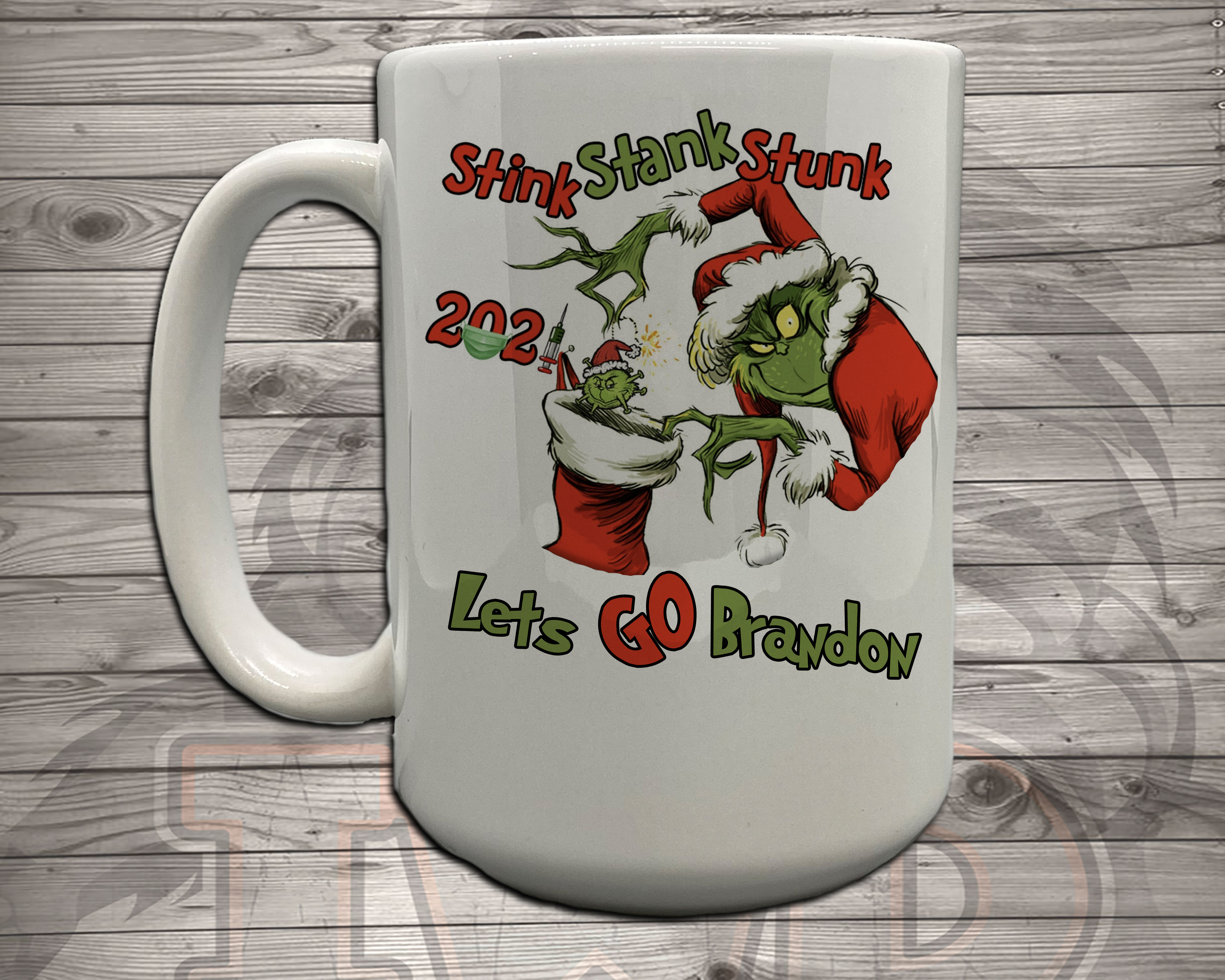 211031.2 Grinch SSS Bug in Stocking Let's Go Brandon - 5 Styles of Mugs