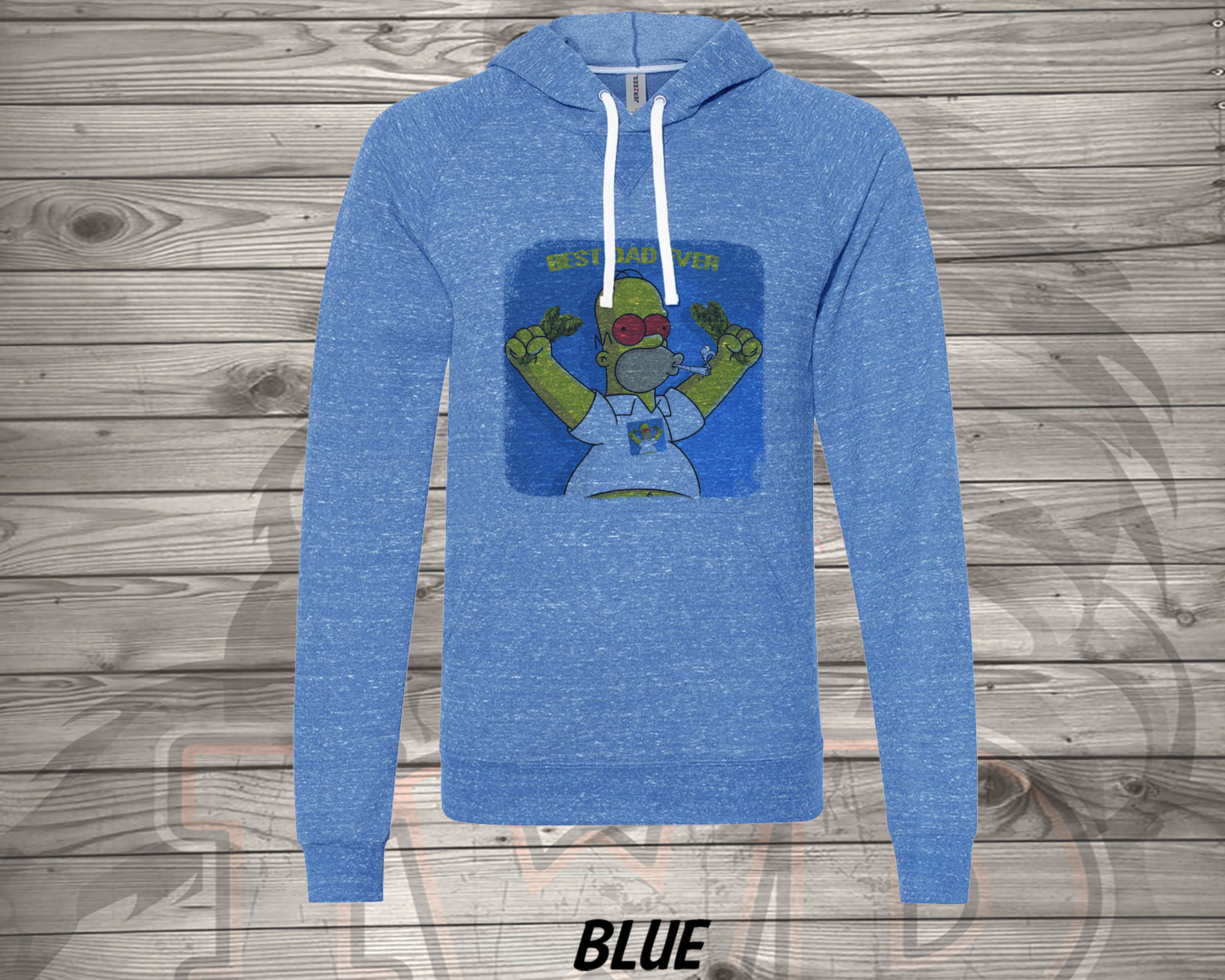 20622.31 Smokin Homer - Happy Fathers Day (Best Dad Ever) - Long Sleeve Hoodie