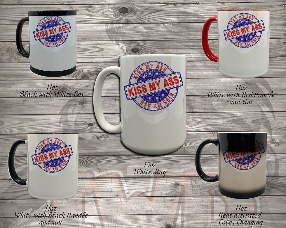 Thumbnail: 20628.2 Kiss My Ass - 5 Styles of Mugs