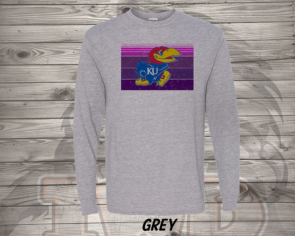211127.4 Jayhawks Color Behind - Long Sleeve T-shirt