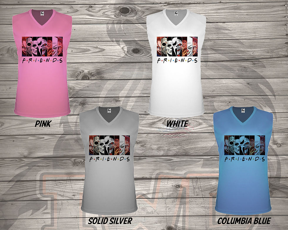 Thumbnail: 211011.8 Halloween Friends - Womens V Neck Tank