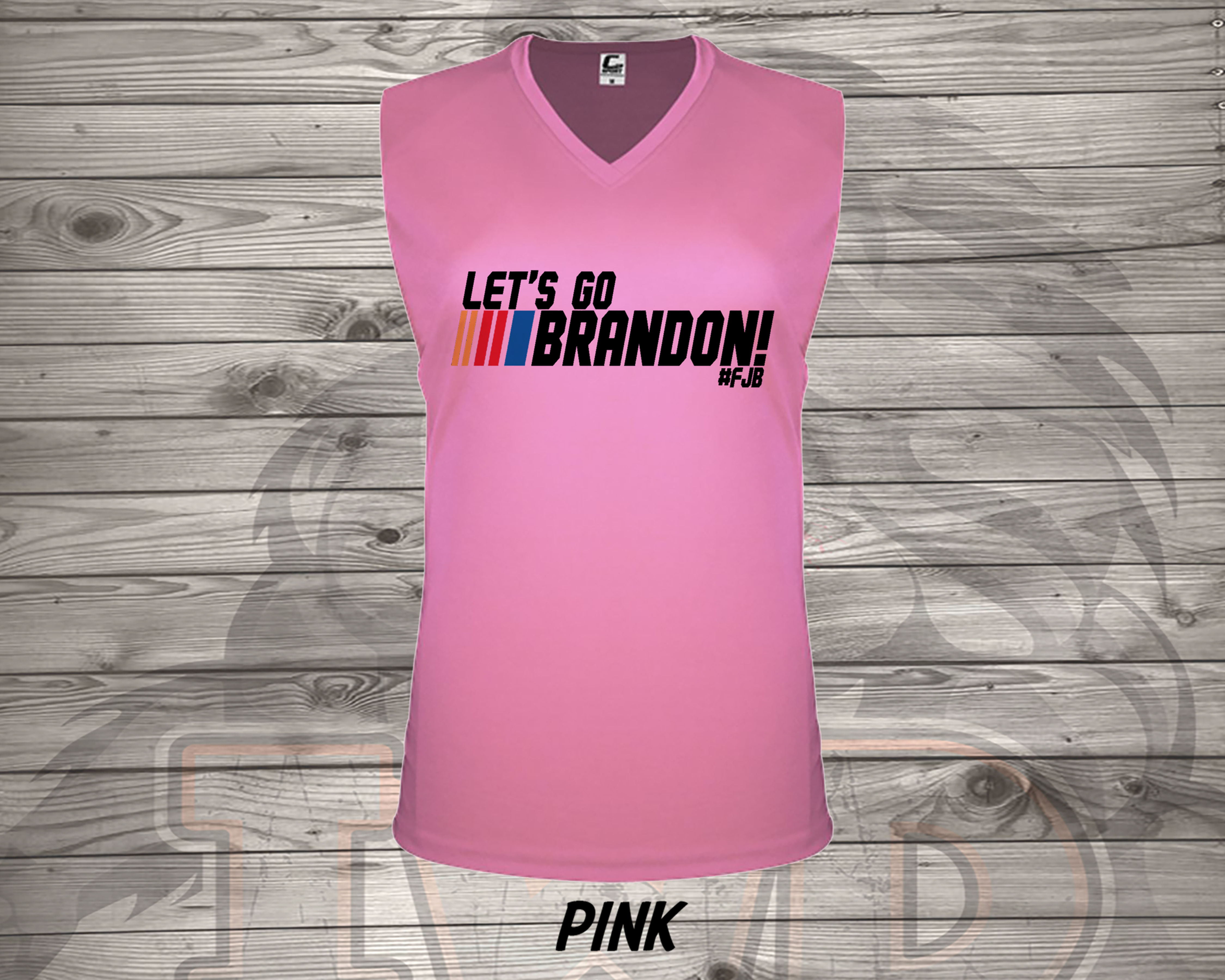 211011.15 Lets Go Brandon - Race - Ladies V- Neck Sleeveles