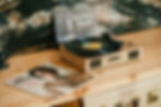Vintage-style record player in the living room of a luxury cabin at Clydesdale Outpost guest ranch in Whitefish, Montana