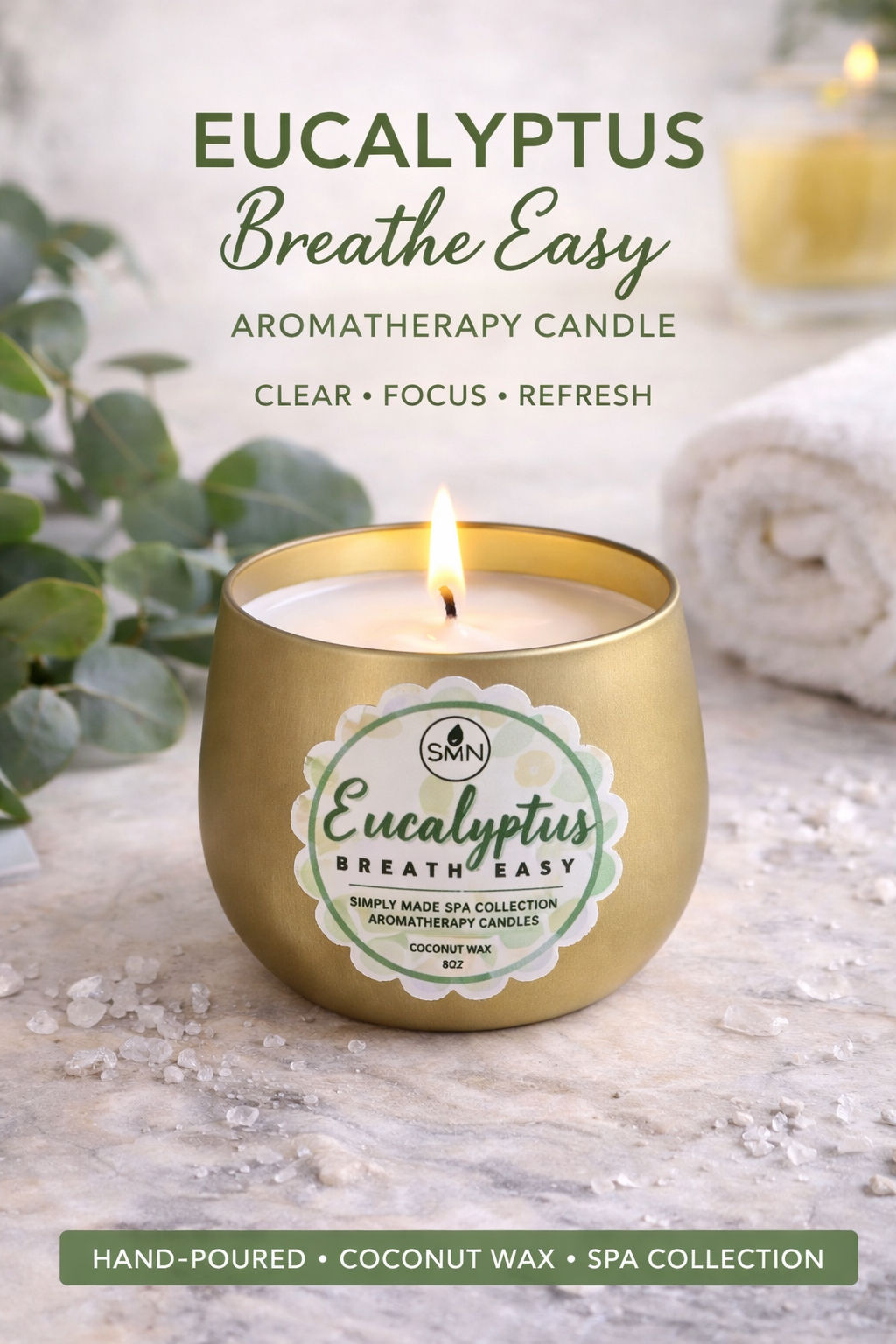 Eucalyptus Spearmint Aromatherapy 8oz Candles