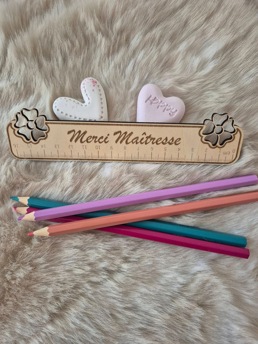 Miniature : Règle en Bois Gravée – Cadeau de Fin d'Année pour Maître ou Maîtresse