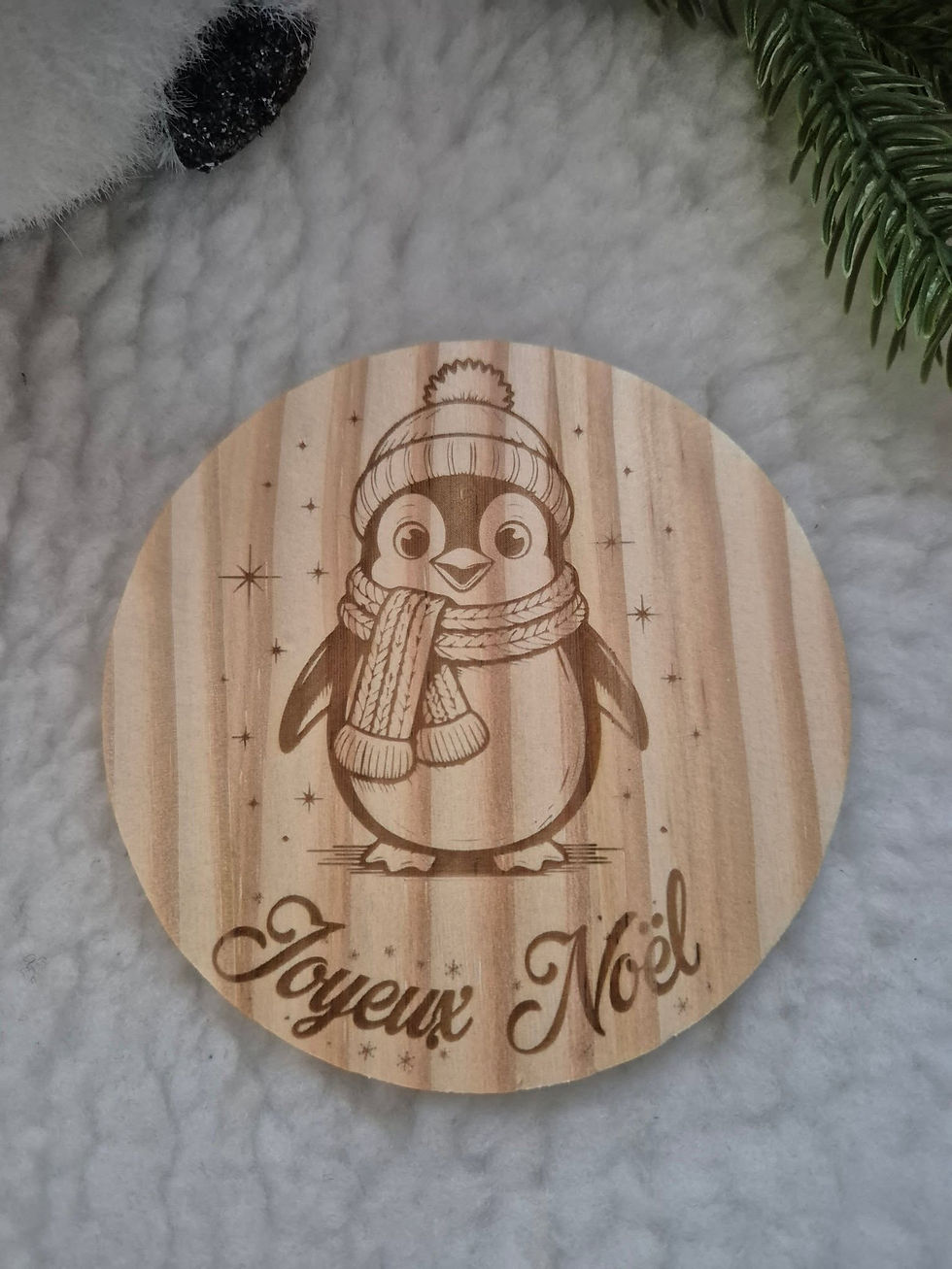 Miniature : Dessous de verre en bois gravés – Thème de Noël