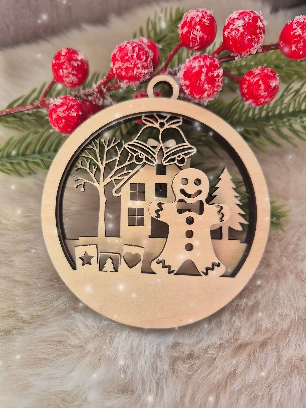 Miniature : Boules de Noël 3D en bois – Décoration de sapin