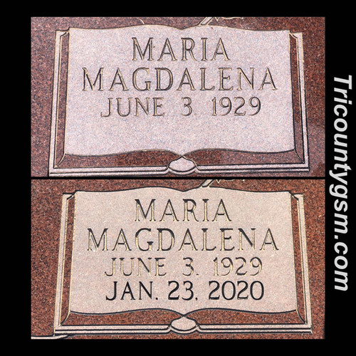 Death Date Engraving TriCounty Monuments