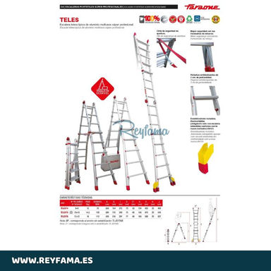 Escalera Telescópica Teles 8+8 peldaños Faraone