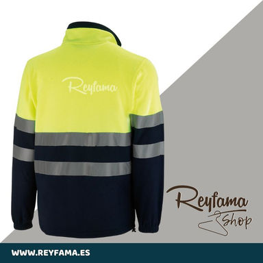 Forro Polar Alta Visibilidad Manga Larga Azul Marino-Amarillo