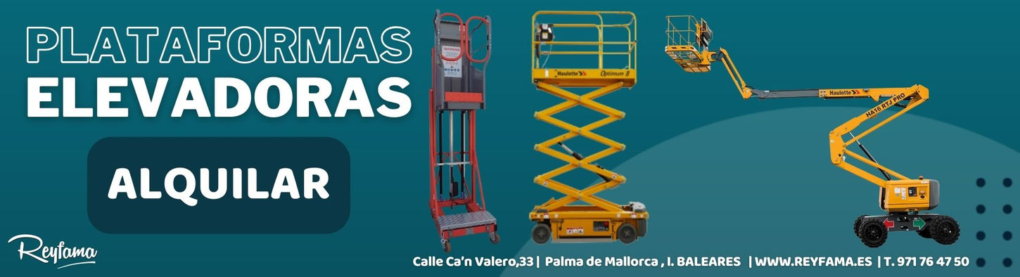 Alquiler de Plataformas elevadoras en Palma de Mallorca. Plataformas aéreas.