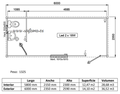 Caseta Mixta 6000x2350