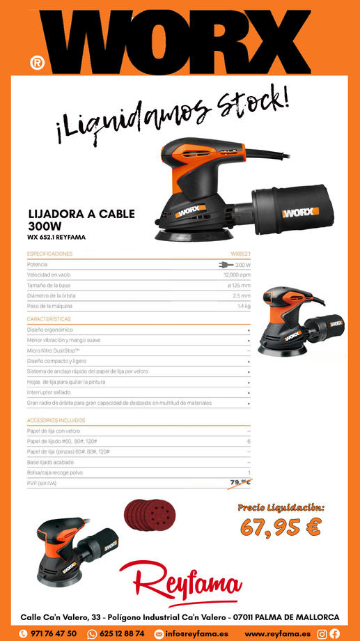 LIJADORA A CABLE 300W-WX652.1-WORX-REYFAMA-12
