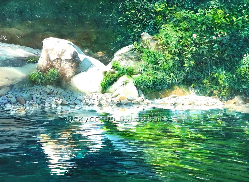 "Водный ландшафт" по мотивам картины Абэ Тошиюки