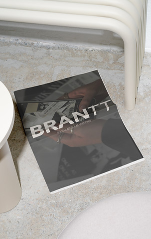 Resultaat van huisstijl voor BRANTT ā elegant logo en branding voor social media agency