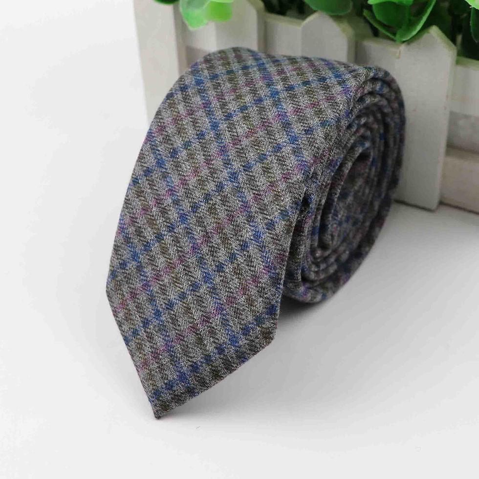 الصورة المصغرة: Fashion Men's Colourful Tie Cotton Formal Ties Necktie Narrow Slim Skinny